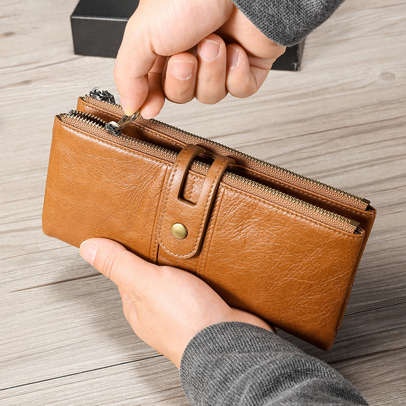 Genuine Cowhide Leather Wallet For Women, RFID Blocking Genuine Cowhide Leather Wallet For Women, RFID Blocking