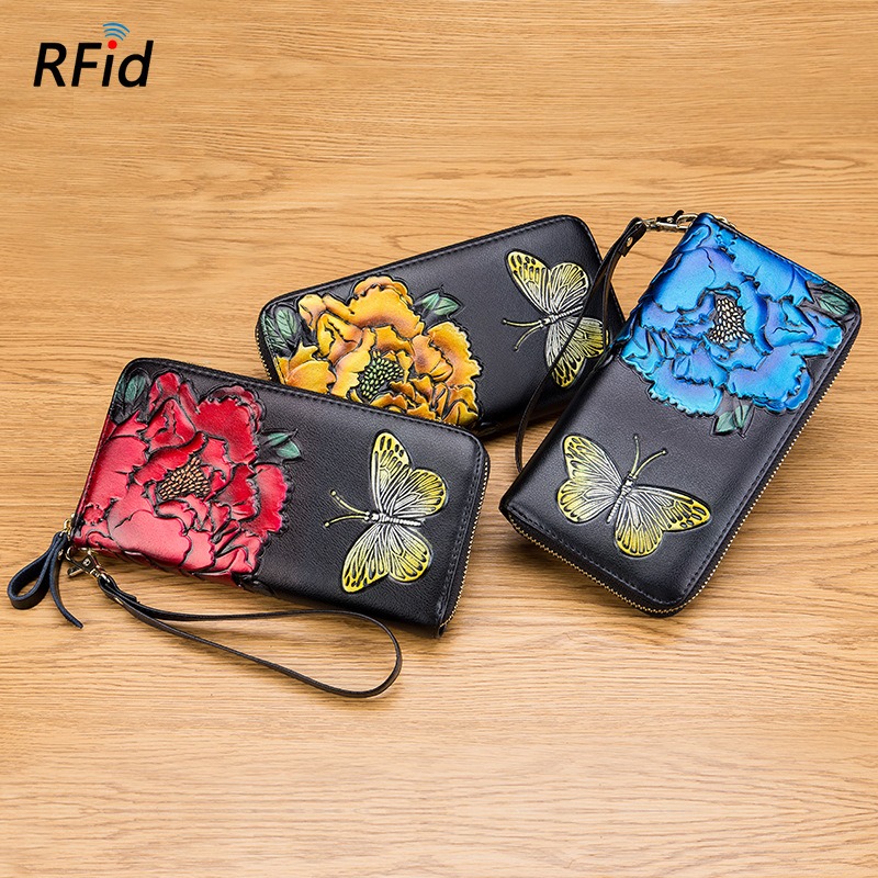 Rose & Butterfly RFID Leather Wallet For Women Rose & Butterfly RFID Leather Wallet For Women