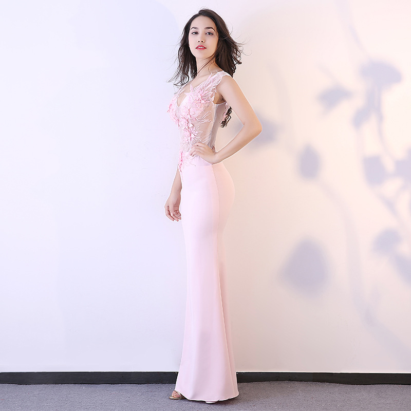 Sexy Party Evening Long Dress Real Silk Embroidered Floral Lace Sexy Party Evening Long Dress Real Silk Embroidered Floral Lace