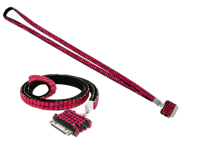Custom PU Leather and Rhinestone Lanyards for iPhone/iPod Custom PU Leather and Rhinestone Lanyards for iPhone/iPod