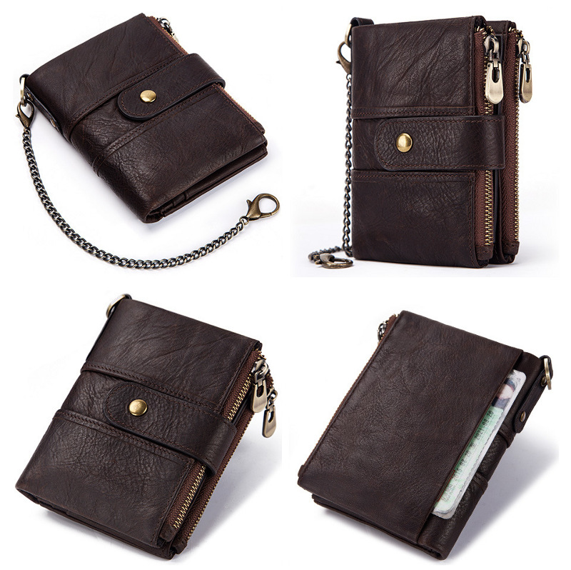RFID Blocking Top Cowhide Leather Wallet For Men RFID Blocking Top Cowhide Leather Wallet For Men