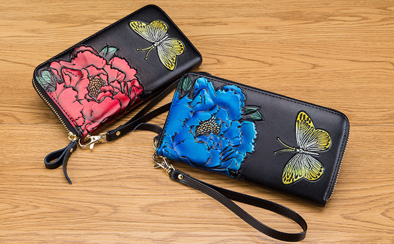 Rose & Butterfly RFID Leather Wallet For Women Rose & Butterfly RFID Leather Wallet For Women