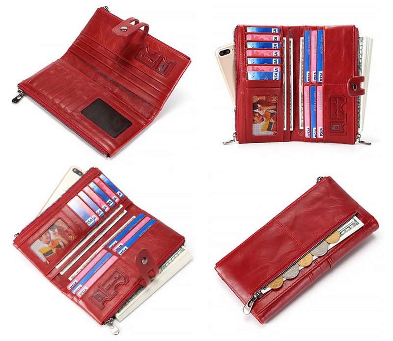 Genuine red brown cowhide leather wallet Genuine red brown cowhide leather wallet