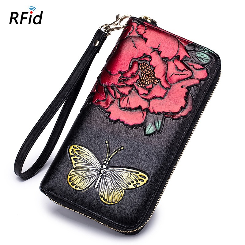 Rose & Butterfly RFID Leather Wallet For Women Rose & Butterfly RFID Leather Wallet For Women