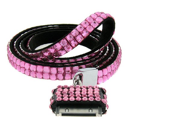 Custom PU Leather and Rhinestone Lanyards for iPhone/iPod Custom PU Leather and Rhinestone Lanyards for iPhone/iPod