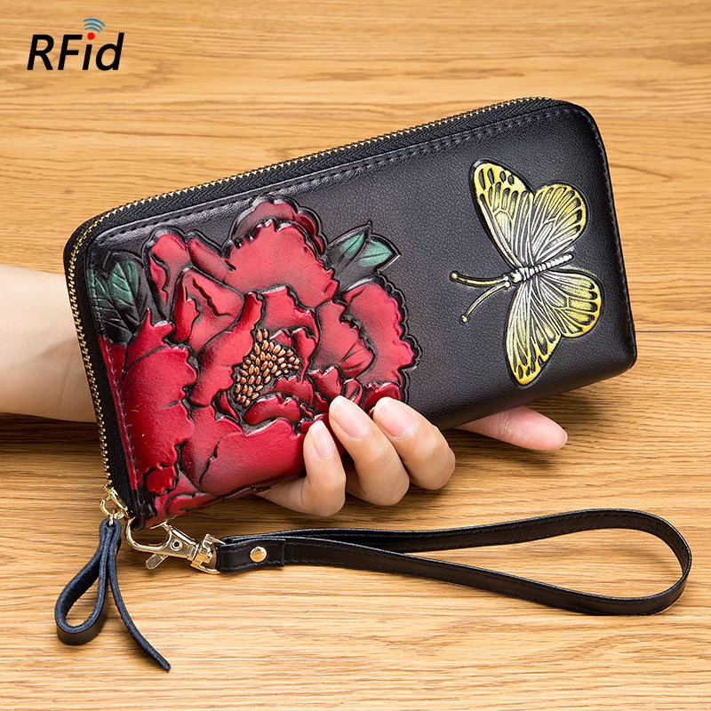 Rose & Butterfly RFID Leather Wallet For Women Rose & Butterfly RFID Leather Wallet For Women