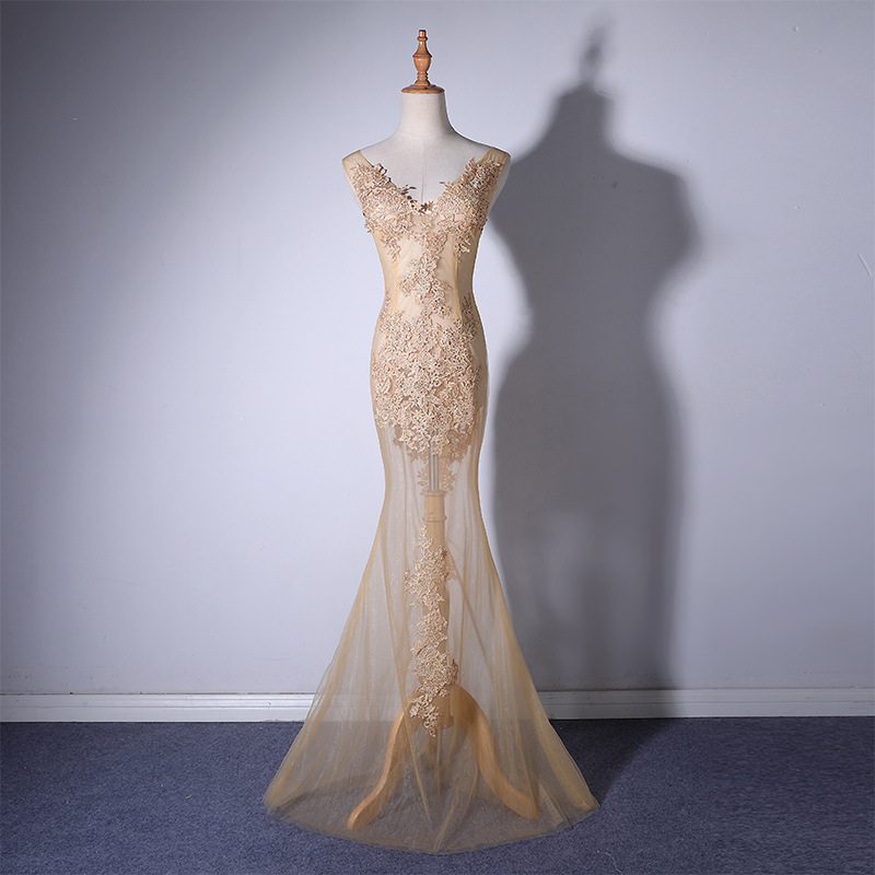 Ivory Sexy Transparent Mermaid Long Dress Ivory Sexy Transparent Mermaid Long Dress