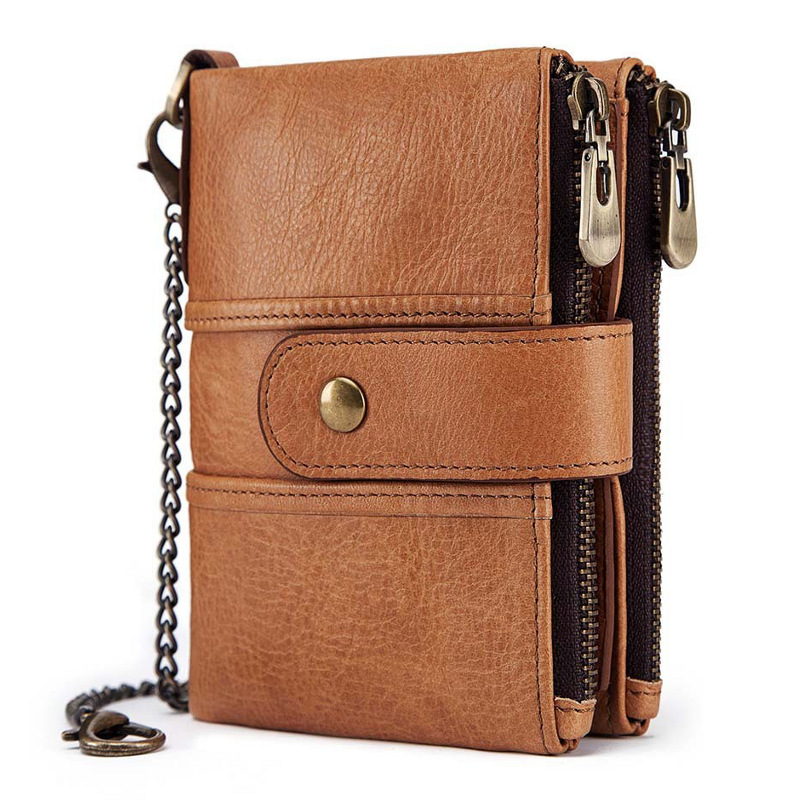 Light brown genuine leather wallet for men with RFID blocking Light brown genuine leather wallet for men with RFID blocking