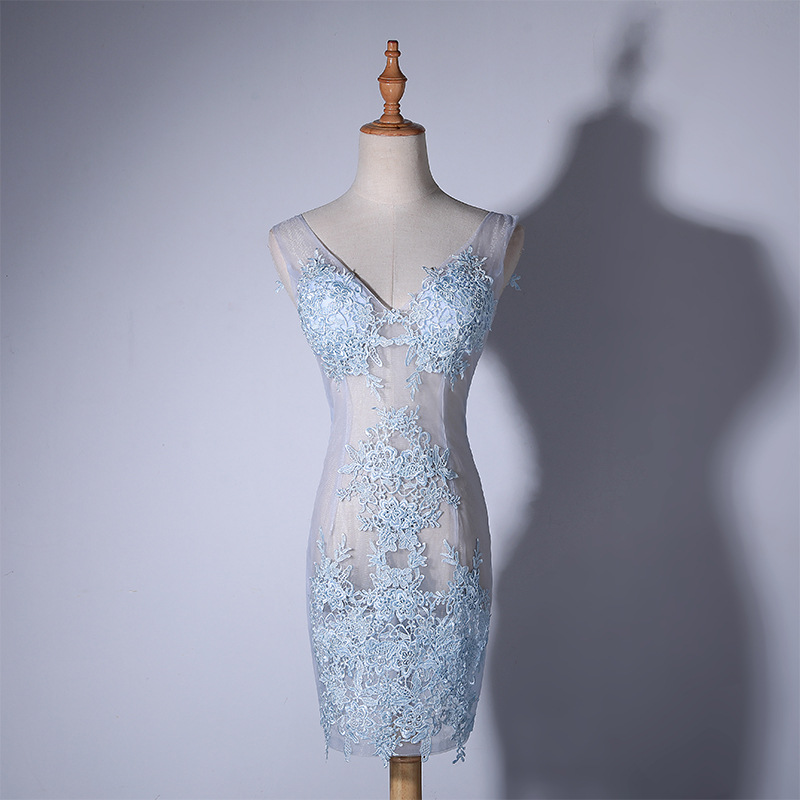 Light Blue Ultra Sexy Transparent Bodycon Mini Dress Light Blue Ultra Sexy Transparent Bodycon Mini Dress