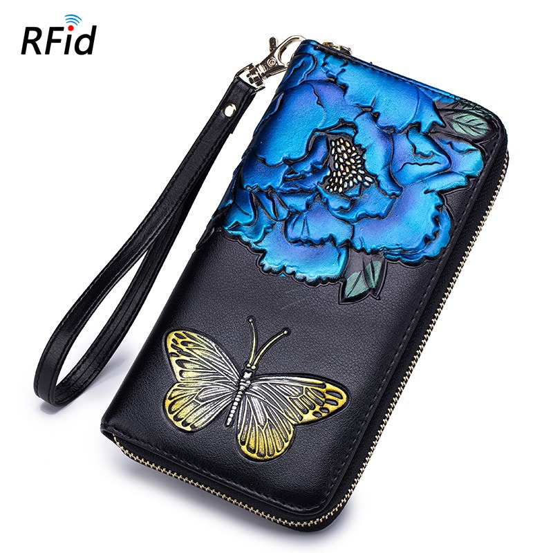 Rose & Butterfly RFID Leather Wallet For Women Rose & Butterfly RFID Leather Wallet For Women
