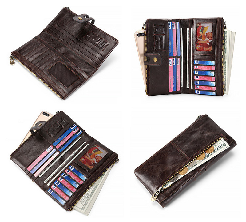 Genuine dark brown cowhide leather wallet Genuine dark brown cowhide leather wallet