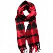 Grid Printing Scarf With Fringe
